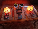 👻 Halloween 8" Lit Pumpkin Jack-O-Lantern Decorative Indoor Prop Orange