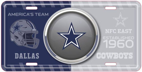 Dallas Cowboys NFL Bullseye Metal License Plate