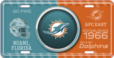 Miami Dolphins NFL Bullseye License Plate