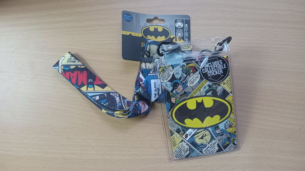 Batman DC Comics Lanyard ID Badge Keychain With Classic Comic Book