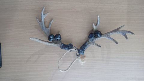 Deer Antler 4 Inch Ornament With Bells Decor  Chime Christmas Door Car Mirror etc.