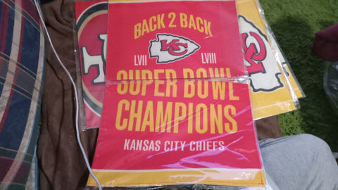 Kansas City Chiefs NFL 12x18 Garden flag Back 2 Back Super Bowl Champions