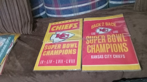 Kansas City Chiefs NFL BUNDLE Lot of 2 12x18 Garden flags