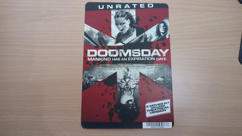 POSTER Doomsday Blockbuster Movie Backer 8 x 5.5 Cardboard Rental Collectible