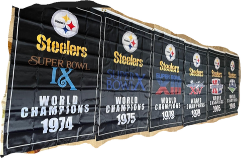 Pittsburgh Steelers Set of 6 3x5 NFL Super Bowl Flags Bundle