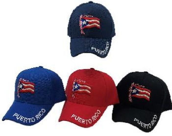 Puerto Rico Adjustable Hat Curved Bill Baseball Cap Puerto Rican Flag Design