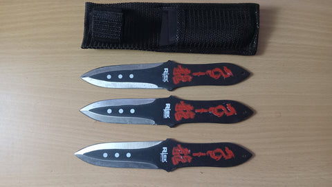 Red Dragon 6.5 Inch 3 Piece Throwing Knife Set