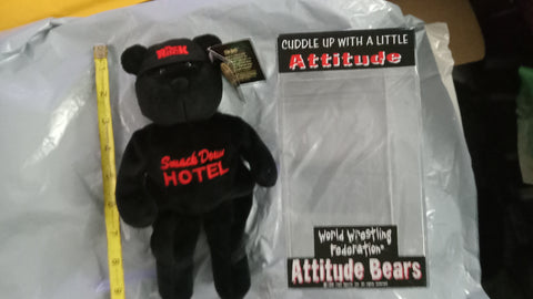 WWF Attitude Bear Dwayne The Rock Johnson WWE Plush Toy Teddy Bear Doll