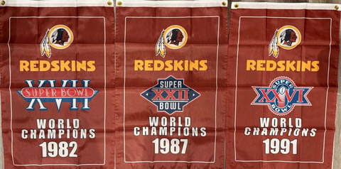 Washington Redskins 3x5 NFL Flag Lot of 3 Super Bowls BUNDLE