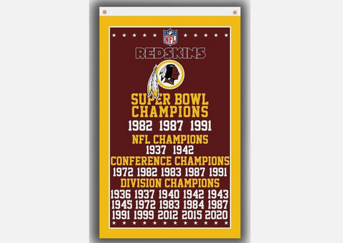 Washington Redskins NFL 3x5 Flag All Championship Retro Commanders Logo