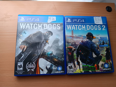 Watch Dog 1 + WatchDog 2 PS4 Tested Playstation 4 Video Game Lot