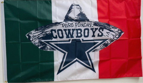 Dallas Cowboy NFL 3x5 foot Flag Mexican Sombrero Puro Pinche!