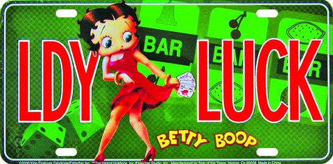 Betty Boop - Lady Luck - Metal License Plate