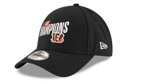 Cincinnati Bengals Men's New Era Black 2021 Afc Champions 9forty Adjustable Hat
