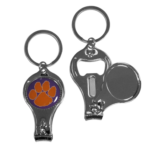 Clemson Tigers NCAA 3 in 1 Metal Key Chain Bottle Opener Nail Clippers