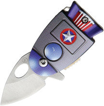 Cosmic Captain American Spring Assisted Folding Pocket Knife