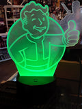 Fallout Vault Boy Video Game Mascot Color Changing LED Night Light