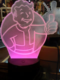 Fallout Vault Boy Video Game Mascot Color Changing LED Night Light