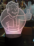 Fallout Vault Boy Video Game Mascot Color Changing LED Night Light