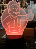 Fallout Vault Boy Video Game Mascot Color Changing LED Night Light
