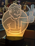 Fallout Vault Boy Video Game Mascot Color Changing LED Night Light