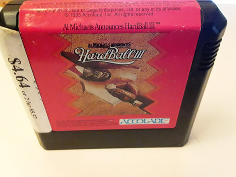 Hardball III MLB Baseball Tested Sega Genesis Video Game