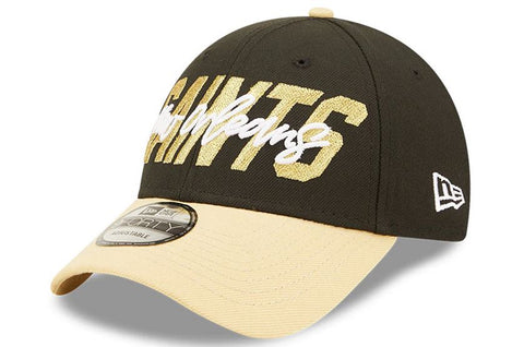 New Orleans Saints NFL New Era 2022 NFL Draft 9FORTY Adjustable Hat - Black Gold