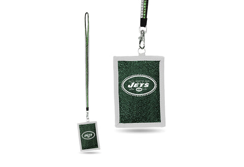 New York Jets NFL Key Chain Lanyard ID Holder With Zippered Compartment