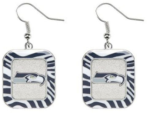 Seattle Seahawks NFL Zebra Stripes Dangle Earrings