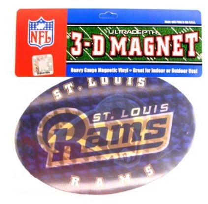 Los Angeles / St Louis Rams Vintage NFL 10 Inch Oval Hologram Magnet