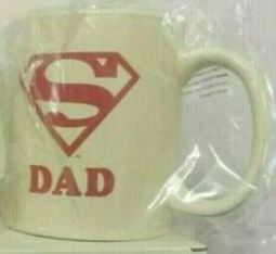Superman Day Off Dad 15 Oz Glass Coffee Mug Cup