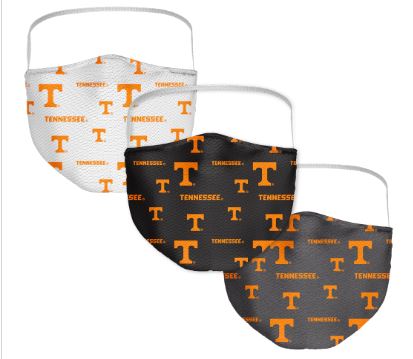 Tennessee Volunteers Fanatics Branded Adult All Over Logo Face Covering 3-Pack Masks