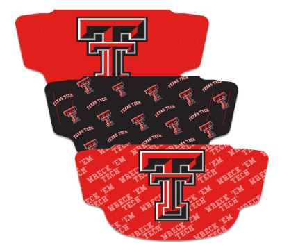Texas Tech Red Raiders NCAA WinCraft Adult Face Covering 3-Pack - MADE IN USA MASK