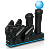 PS3 Quad Dock Pro Controller Charge Station for Move + Dualshock 3