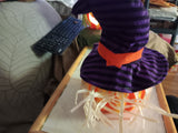 🎃 Halloween 12" Light up Jack O Lantern w Hat + Hair LED Pumpkin