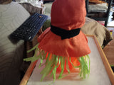 🎃 Halloween 12" Light up Jack O Lantern w Orange Hat + Hair LED Pumpkin