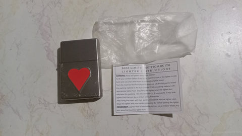 2006 Limited Edition Lighter Silver with Hearts Playing Cards Suit