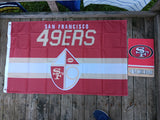 San Francisco 49ers 2 Flag BUNDLE 3x5 Stripe Flag + 12x18 Garden Flag
