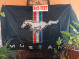Ford Mustang 3x5 Feet Flag Black