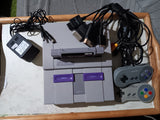 SNES Console Bundle 2 Super Nintendo Controllers Cables NHL Game