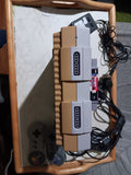 SNES Console Bundle 2 Super Nintendo Controllers Cables NHL Game
