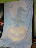🎃 Halloween 40x60 Tapestry Jack-O-Lantern Moon Bats Flag Banner