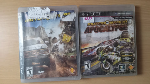 2 Game Bundle Motorstorm + Apocalypse Racing PS3 Video Games