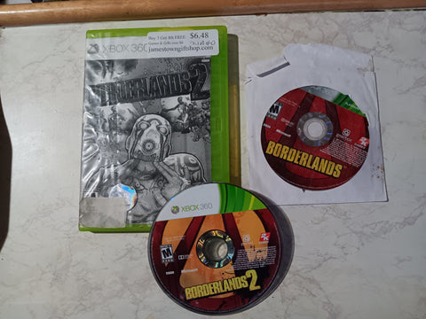 2 Game lot Borderlands 1 + 2 Tested Xbox 360 Video Game BUNDLE