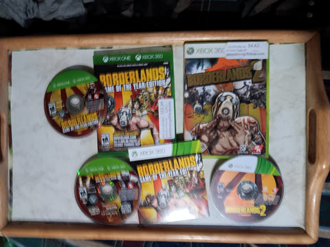 2 Game lot Borderlands Game of Year Edition + 2 Tested Xbox 360 Video Game BUNDLE