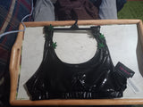 3D Weed Leaf Strappy Bra Marijuana Design Body Rage Black