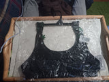 3D Weed Leaf Strappy Bra Marijuana Design Body Rage Black