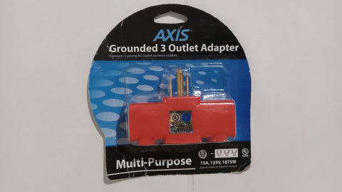 Axis™ 3-Outlet Heavy-Duty Grounded Adapter in Orange