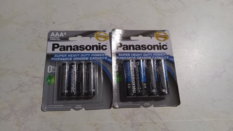 8 Batteries 4 AAA + 4 AA Panasonic 2 Packs of 4