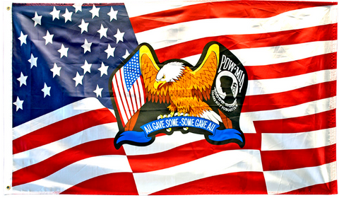 American Eagle P.O.W. 3x5 Feet Flag U.S.A.